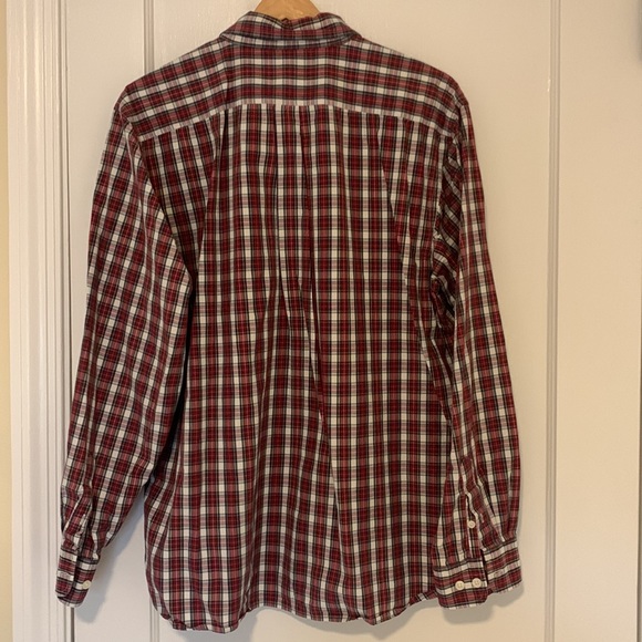 Gap red plaid cotton button down shirt - Picture 4 of 4